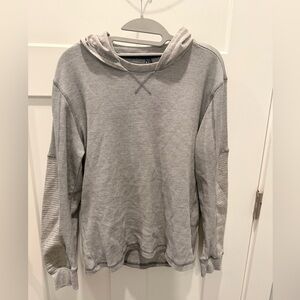 Amongst Others Gray Waffle Knit Hoodie Medium | Lightweight Casual Pullover
